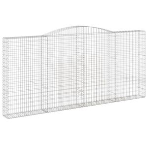 vidaXL Дъговидна габионна кошница 400x30x180/200 см поцинковано желязо