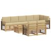 vidaXL Комплект дивани за открито 9 pcs Бяло и Бежово 59 x 59 x 37 см