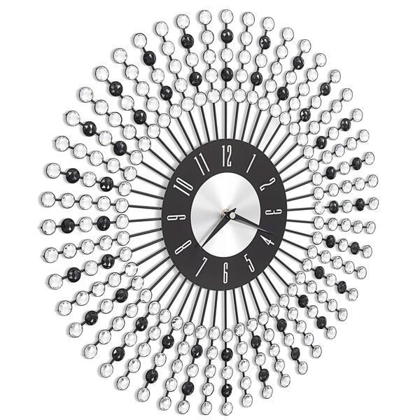 vidaXL Стенен часовник, метал, 43 см, черен