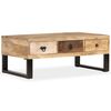 vidaXL Маса за кафе с 3 чекмеджета, мангово дърво масив, 90x50x35 cм