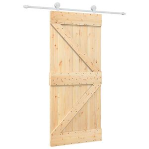 vidaXL Преплъзваща се врата Естествено и бяло 90 x 210 cm