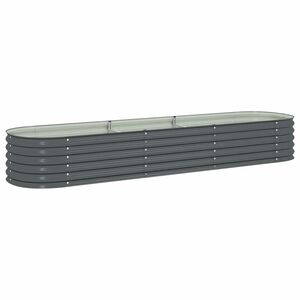 vidaXL Градинска висока леха 320x80x44 см поцинкована стомана сива