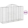 vidaXL Габионни кошници арка 25 бр 200x50x120/140см поцинковано желязо