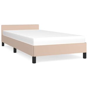 vidaXL Рамка за легло с табла без матрак, капучино, 90x200 см