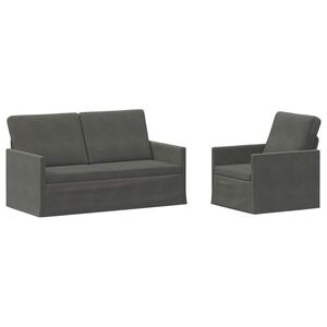 vidaXL Комплект дивани 2 pcs Тъмносиво Кордюрова тъкан