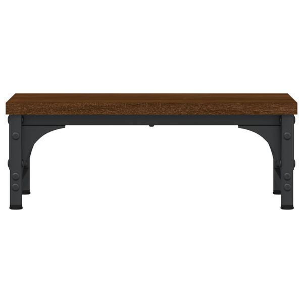 vidaXL Поставка за монитор, кафяв дъб, 37x23x14 см, инженерно дърво