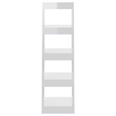 vidaXL Библиотека/разделител за стая, бял гланц, 40x30x135 см