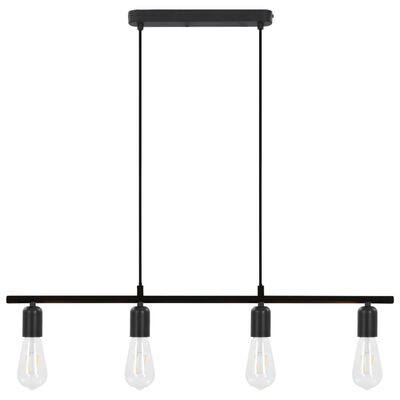 vidaXL Таванна лампа, черна, 80 см, E27