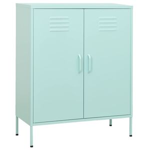 vidaXL Шкаф за съхранение, мента, 80х35х101,5 см, стомана