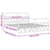 vidaXL Метална рамка за легло с горна и долна табла, бяла, 193x203 см