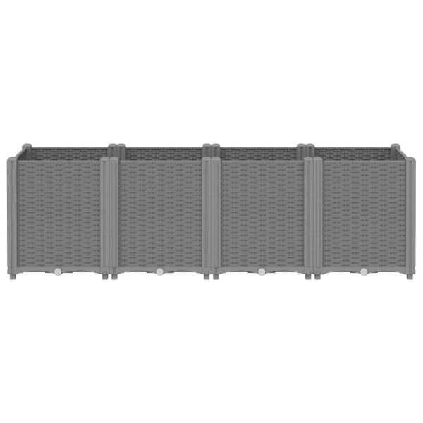 vidaXL Градински сандък, светлосив, 160x40x53 см, PP