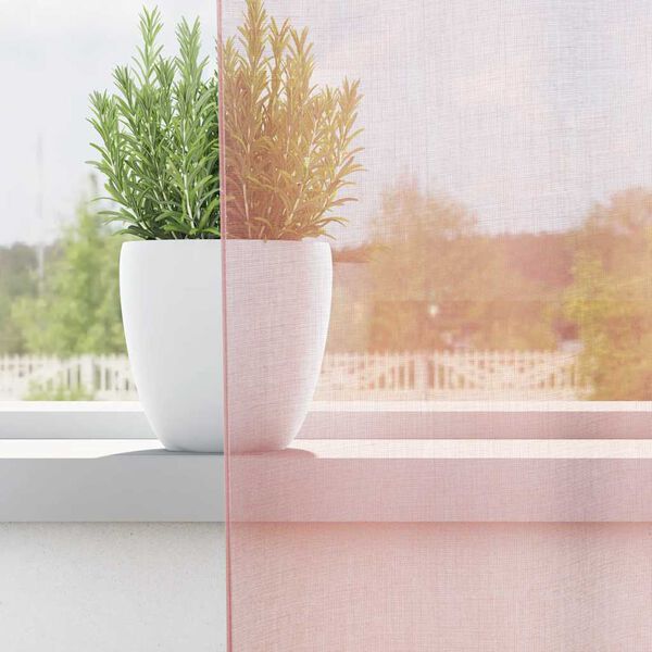 vidaXL Пердета от воал с втулки, 2 бр, светлорозово, 140x260 см