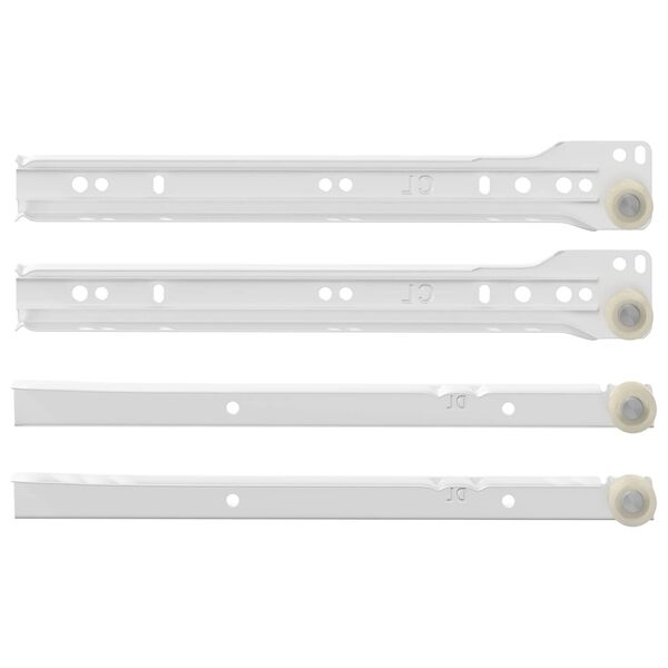 vidaXL Плъзгач за чекмедже 12 pcs Бяло 250 mm Стомана