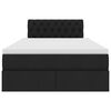 vidaXL Легло с място за съхранение и LED Черно 120 x 190 cm текстил
