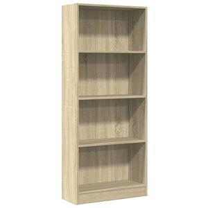 vidaXL Библиотека, сонома дъб, 60x24x143 см, инженерно дърво