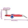 vidaXL Сгъваем шезлонг с козирка и колелца, стомана, червен