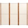 vidaXL Параван за стая, 3 панела, кремавобял, 210x180 cм