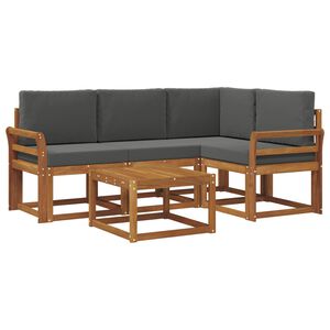vidaXL Комплект дивани за открито 5 pcs Натурален и Антрацит