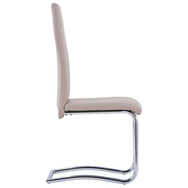 vidaXL Конзолни трапезни столове, 4 бр, капучино, изкуствена кожа