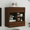 vidaXL Стенен ТВ шкаф с LED осветление, кафяв дъб, 58,5x30x60,5 см