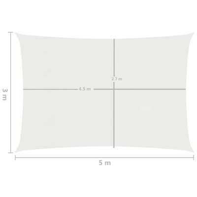 vidaXL Платно-сенник, 160 г/м², бяло, 3x5 м, HDPE