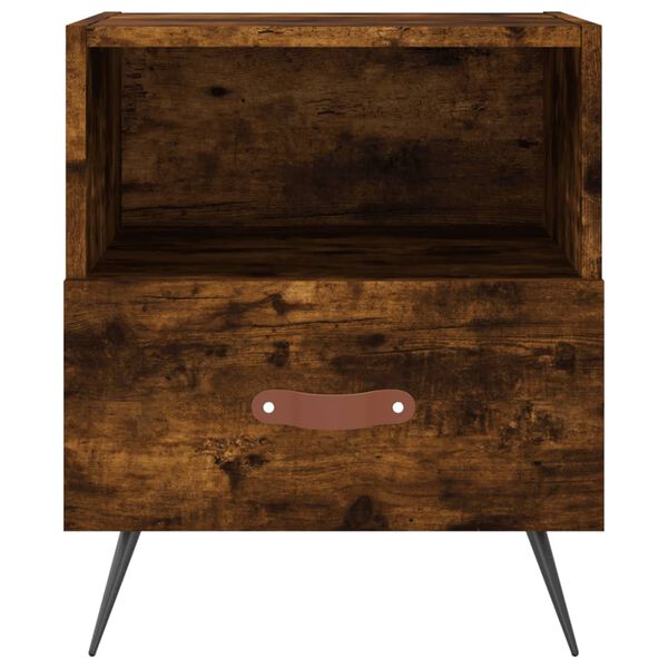 vidaXL Нощно шкафче, опушен дъб, 40x35x47,5 см, инженерно дърво