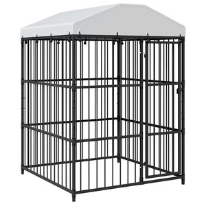 vidaXL Външна клетка за кучета с покрив, 150x150x210 см