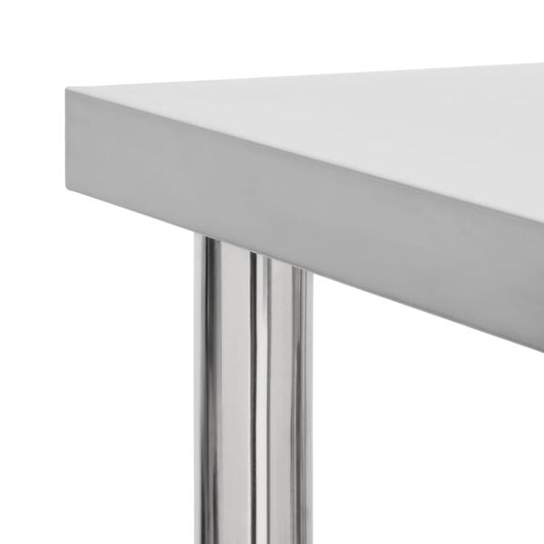 vidaXL Кухненска работна маса с колелца 80x30x85 см неръждаема стомана