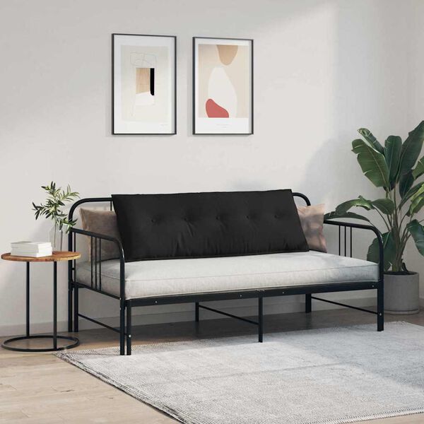 vidaXL Възглавница за гръб Черно 140 x 50 cm Микрофибърна тъкан