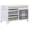 vidaXL Пейка за коридор, бяла, 70x33,5x45 см, дърво от пауловния