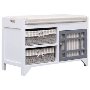 vidaXL Пейка за коридор, бяла, 70x33,5x45 см, дърво от пауловния
