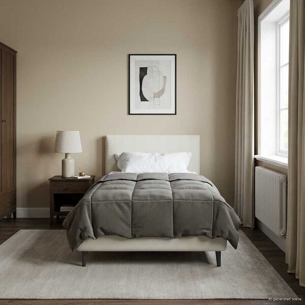 vidaXL Летен юрган Патичено Светлосиво 140 x 220 cm Микрофибър