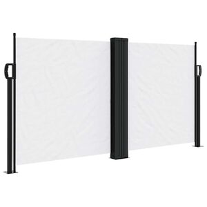 vidaXL Прибираща се странична тента, бяла, 120x600 см