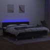 vidaXL Боксспринг легло с матрак и LED, черна, 200x200 см, плат