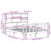 vidaXL Легло с етажерка за книги, без матрак, 120x190 см, бор масив