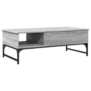 vidaXL Кафе маса, сив сонома, 100x50x35 см, инженерно дърво и метал