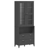 vidaXL Висок шкаф "VIKEN", антрацит сив, 80x40x200 см, бор масив