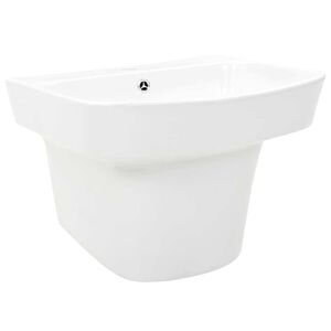 vidaXL Басейн Бяло 50 x 45 x 41 см Глазирана керамика