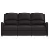 vidaXL 3-местен масажен реклайнер, лъскаво черно, изкуствена кожа