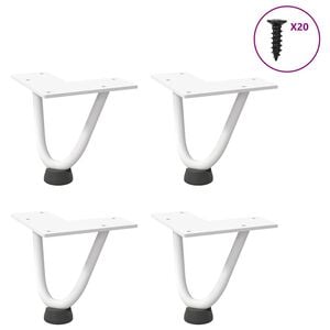 vidaXL Крака тип &bdquo;фиби&ldquo; за масичка за кафе, 4 бр., бели, 10 см, масивна стомана