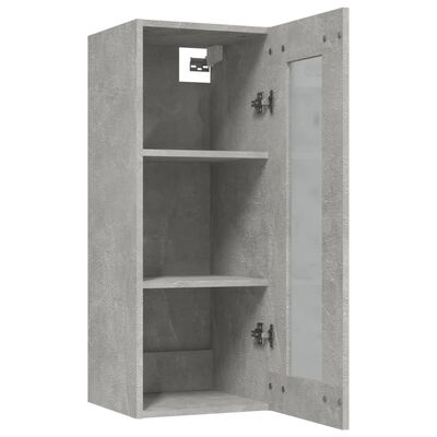 vidaXL Висок шкаф, бетонно сив, 34,5x34x180 см, инженерно дърво