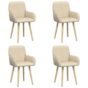 vidaXL Обедени столове 4 pcs Текстил Кремаво 56,5 x 50 x 87,5 см