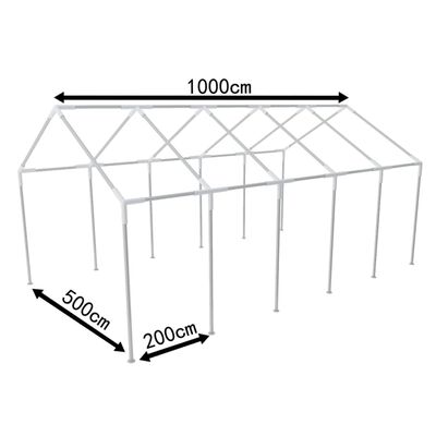 vidaXL Стоманена рамка за парти шатра, 10 x 5 м