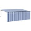 vidaXL Прибираща се тента Синьо и бяло 350 x 200 cm
