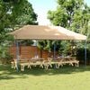 vidaXL Сгъваема парти шатра, pop-up, бежова, 580x292x315 см