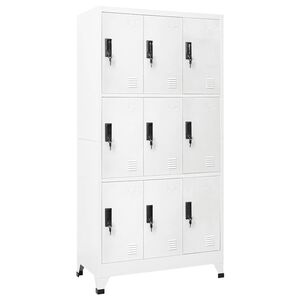 vidaXL Заключващ се шкаф, бял, 90x45x180 см, стомана