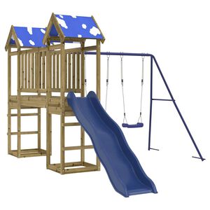 vidaXL Комбинирано детско съоръжение за игра, импрегниран бор