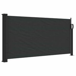 vidaXL Прибираща се странична тента, черна, 100x300 см