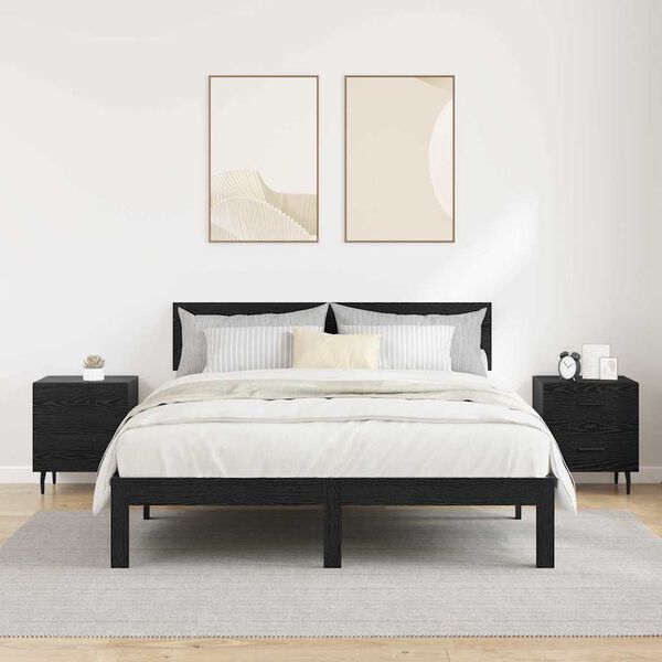 vidaXL Нощен шкаф 2 pcs Черния дъб 40 x 35 x 47,5 см Инженерно дърво