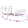 vidaXL Рамка за легло с табла бяла Single масивна дървесина